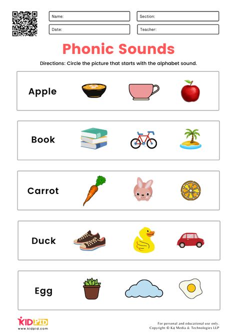 Phonic Sounds Worksheets for Kids Phonics Sounds Worksheets, Sound A Worksheets For Preschool, Ukg English Worksheets For Kids, Activities For Kg1 English, Phonic Worksheet For Kindergarten, A Phonics Worksheet, 1st Class Worksheets, Reading For Preschoolers Worksheets, Ukg English Worksheets Activities