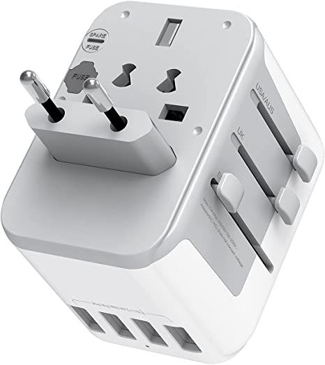 Amazon.com: International Travel Adapter with 4 USB Outlets, TESSAN Universal European Power Plug Adaptor, Worldwide All in One Wall Charger Converter for 150 Countries, EU Europe UK Australia (Type C/G/A/I) : Electronics International Travel Adapter, Universal Plug Adapter, Universal Travel Adapter, Universal Power, Universal Adapter, Usb Outlet, Usb Wall Charger, Travel Adapter, Power Plug