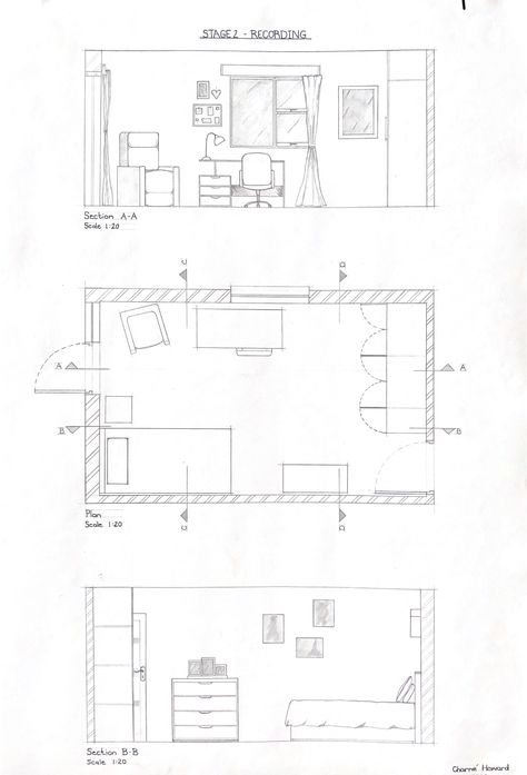 My room Study Room Layout Floor Plans, How To Draw Interior Design, Study Room Plan, Room Sketches Interior, Architect Room, Room Blueprint, Section Architecture, Room Architecture, Interior Architecture Sketch