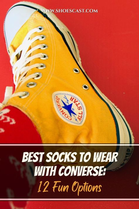 What are the best socks to wear with Converse? I totally understand if you haven’t ever wondered about this, because not many people put much thought into socks, anyway. On the other hand, I also understand if you did, since socks can definitely either make or break an outfit. #shoescast #converse #socks #outfitideas #shoeaccessories #pinterestadvice All Star Converse Outfit, High Top Converse Outfit, Converse Haute, Converse Socks, Best Socks, Sock Outfits, All Stars Converse, New Converse, Socks Sneakers