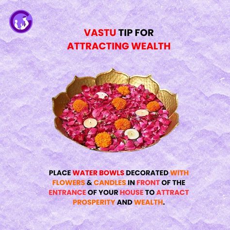 Essential Vastu tip for increasing wealth and prosperity.💰✨ . . Follow for more. . . #vastutips #vastu #wealth #prosperity #water #waterbowl #flowers #candles #home #astrologers #astrology #sanatandharam #tarot #numerology Vastu Tips For Dining Table, Herbs For Wealth And Prosperity, Vaastu Tips For Home, Vastu Chart, Tarot Numerology, Interesting Homes, Vastu House, Jyotish Astrology, Sweet Magic