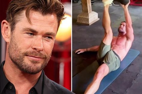 Marvel's Thor actor Chris Hemsworth suffered a major wardrobe malfunction according to his eagle-eyed fans, who claim they were able to catch a cheeky glimpse of his manhood Chris Hemsworth Shirtless Muscle, Young Chris Hemsworth, Chris Hemsworth Thor Workout, Chris Hemsworth Abs, Chris Hemsworth Muscles, Thor Body, Chris Hemsworth Body, Chris Hemsworth Workout, Chris Hemsworth Gif