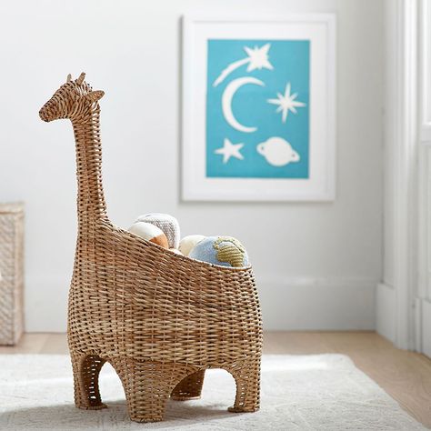 Giraffe Storage Basket | West Elm Kids Storage Bins, Ikea Nursery, Giraffe Nursery, West Elm Kids, Modern Nursery Decor, Nursery Room Inspiration, Beautiful Storage, Playroom Furniture, Safari Nursery