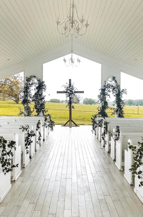 Wedding Venue Chandeliers, Outdoor Farm Wedding Ceremony, Christ Centered Wedding, Farm Wedding Ceremony, Texas Wedding Venues, Eagle Crest, Wedding Alters, Venue Inspiration, Church Weddings