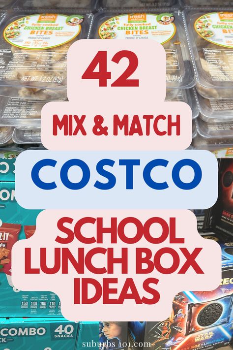 Looking for easy school lunch box ideas? Head to Costco, stock up on a variety of individually packaged, kid-friendly food and drinks perfect for packing your child's lunch. Whether you need quick Bento box lunch ideas, teen lunch ideas, Lunch for picky eaters, cold lunches or healthy lunch ideas, Costco has it. Making it incredibly easy to prepare your child's lunch on hectic mornings. Here are some easy lunch box foods from Costco to pack in your child's school lunch box. Quick Grab And Go Lunches, Drinks To Pack For Lunch, Healthy Cold School Lunches, Veggies For Lunch Boxes, Healthy At Home Lunch Ideas, Kindergarten Lunchbox Ideas, School Lunch Box Ideas For Kids Picky Eaters, Meat And Cheese Lunch Ideas, Packed School Lunch Ideas For Kids