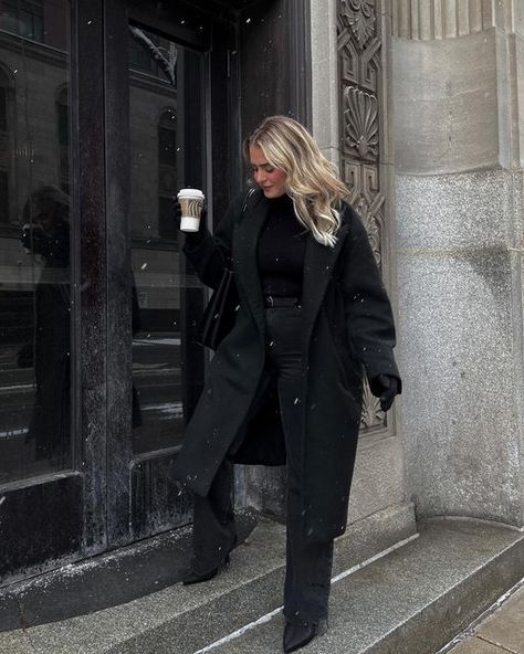 melody on Instagram: "🌨️☕️ . . pointy toe boots, tote and turtleneck is @zara wide leg black jeans and belt @dynamiteclothing coat @hm . . #zaraoutfitsdaily #winter2023 #winterfashion2023 #zaraoutfitoftheday #winteroutfits #dynamitestyle #winterstylefashion #matildadjerf #parisianstyle #matildadjerfstyle #everydaystyle #aestheticall_you #winter2023❄️☃️ #becauseofvogue #winteroutfits❄️ #torontostreetstyle #londonstreetstyle #hmstyle #copenhagenstyle #discoverunder5k #coldweatherstyle #styleo Pointy Black Boots Outfits, Pointy Toe Boots Outfit, Black Wide Leg Jeans Outfit Winter, Black Pointy Boots Outfit, Black Jeans Outfit Night, Pointy Boots Outfit, Wide Leg Black Jeans Outfit, Black Wide Leg Jeans Outfit, Black Boots Outfits