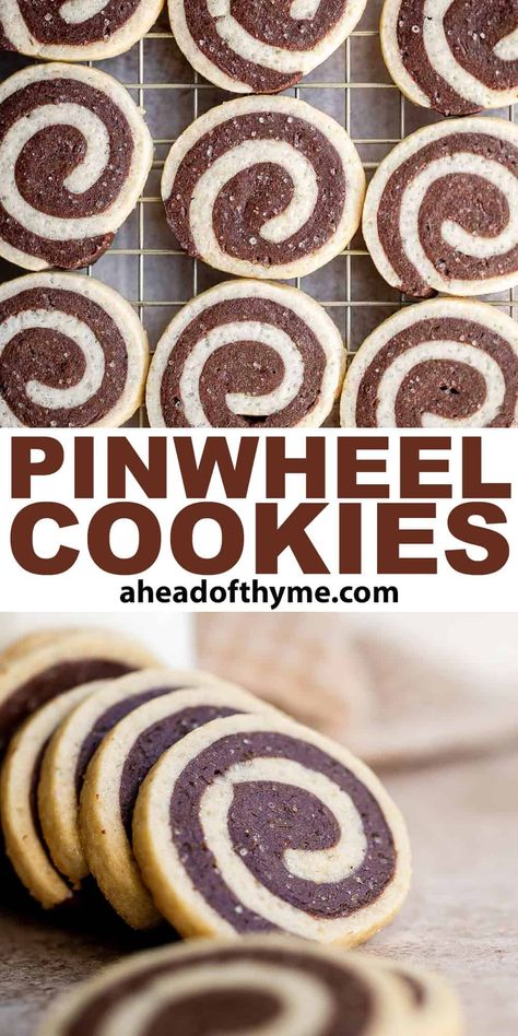 Pinwheel Cookies Festive Swirl Cookies, Chocolate Pinwheel Cookies, Pinwheel Sugar Cookies, Pinwheel Cookies Recipe, Swirl Cookies, Holiday Baking List, Baking List, Xmas Baking, Pinwheel Cookies