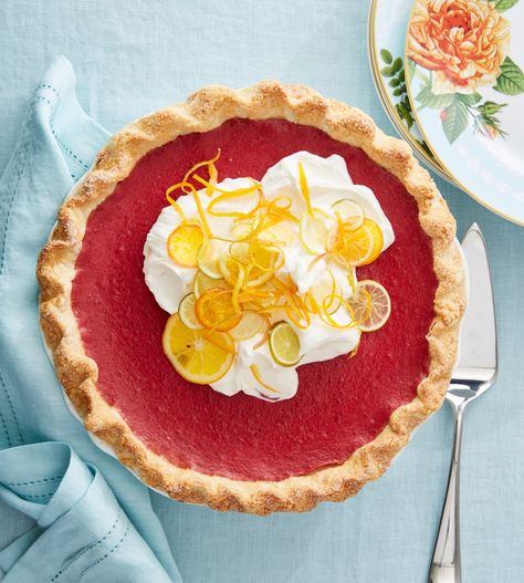 Cranberry Curd Pie with Citrus Whipped Cream Curd Pie, Candied Lemon Zest, Cranberry Curd, Mediterranean Shrimp, Candied Lemon Slices, Citrus Desserts, Dessert Buffet, Williams Sonoma, Pie Recipes