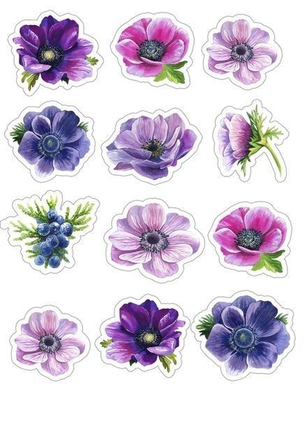 Sticker Design Inspiration, Desain Quilling, Round Of Applause, Scrapbook Flowers, Scrapbook Stickers Printable, Floral Stickers, Bullet Journal Stickers, Dessin Adorable, Bullet Journal Ideas Pages