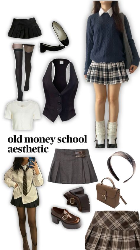 elegant school outfits rich outfits cute arsthetic mob wife model style outfit inspiration cute girly fit expensive outfit chunks boots mini skirts sweaters headband birkin bag Old Money School Bag, Elegant School Outfits, Rich Style Outfits, Baker Hat Outfit, Hat Outfit Winter, Beret Outfit, Outfits Highschool, Cute Beret, Rich Outfits