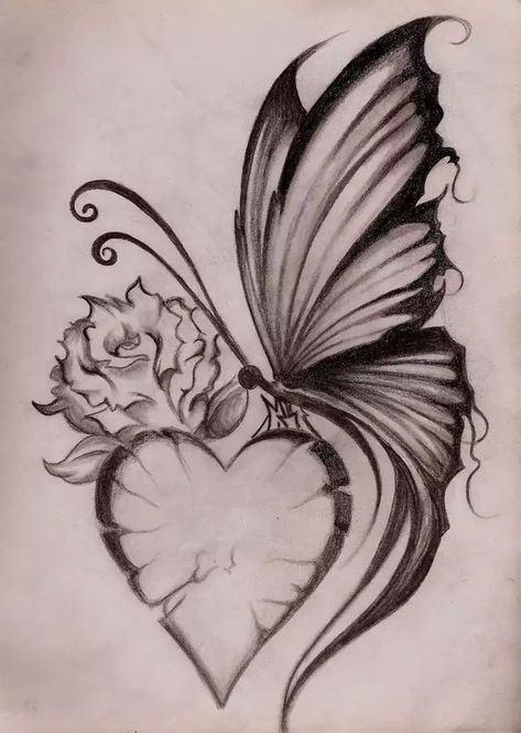 my heart and soul - my tattoo | Body art tattoos, Sketch tattoo design, Tattoo design drawings Rose And Butterfly Tattoo, Butterfly Sketch, Feminine Jewelry, Sketch Tattoo Design, Feminine Tattoo, Butterfly Tattoo Designs, My Tattoo, Heart Drawing, Jewelry Tattoo