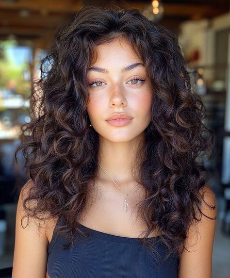 Curly Hair coloration ideas Balayage for Brunette natural Curly Hair Highlights With Balayage, Brunette Natural Curly Hair, Cool Brown Highlights, Balayage For Brunette, Curly Hair Colour, Curly Hair Balayage, Hair Colour Ideas, Rose Gold Highlights, Black Hair Balayage