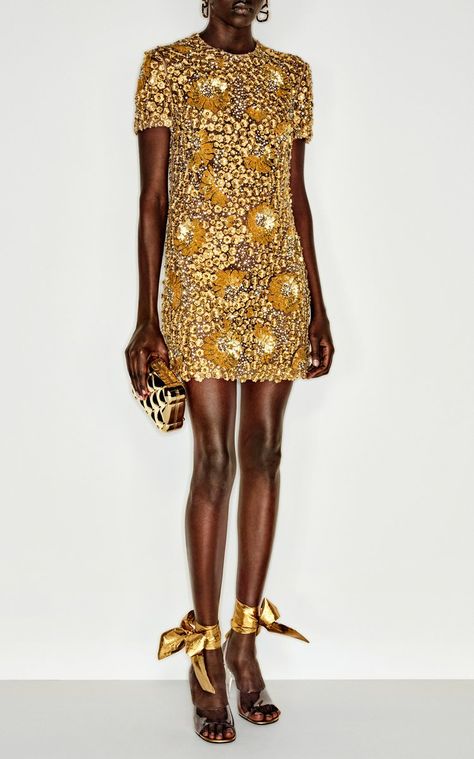 Tulle Illusione Embellished Mini Sheath Dress By Valentino | Moda Operandi Valentino Resort 2023, Rtw Fashion, Valentino Resort, Dress Models, Resort 2023, Mini Sheath Dress, Gold Mine, Travel Wear, Party Animals