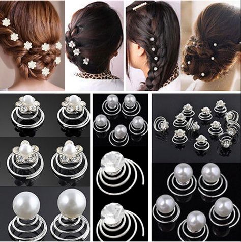 Hair Ornaments Wedding, Bridal Hair Pins Pearl, Wedding Bridal Hair, Diamond Hair, Hair Dyes, Hair Coils, Wedding Clip, Fancy Jewellery Designs, Hair Tutorials For Medium Hair