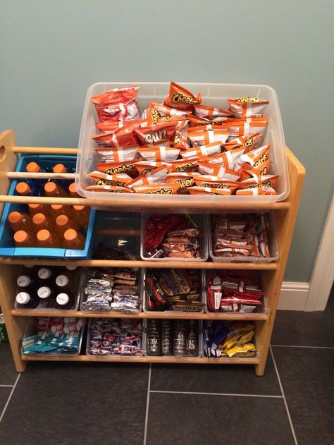 Snack Center, Kid Pantry, Bin Rack, Snack Station, Toy Bin, Snack Organizer, Toy Bins, Snack Storage, Movie Room