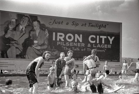 Just a Dip At Twilight: 1938  A homemade swimming pool for steelworkers' children in Pittsburgh City Billboard, Homemade Swimming Pools, Homemade Pools, Steel Worker, Swimming Hole, City Sign, Steel City, Pittsburgh Pennsylvania, Swimming Holes