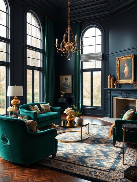 22 Blue And Green Living Room Ideas Blue Apartment Aesthetic, Emerald Green Living Room, Blue Apartment, Green Living Room Ideas, Blue And Green Living Room, Moody Green, Green Living Room, Home Transformation, Apartment Aesthetic