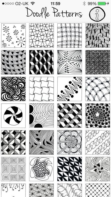 Simple Shape Pattern, Zen Tangle Patterns Step By Step, Zen Doodle Patterns, Zentangle Artwork, Tangle Doodle, Doodle Art Drawing, Mandala Art Lesson, Tangle Art, Tangle Patterns