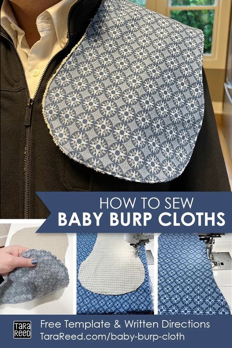 How to Sew Baby Burp Cloths - free baby burp cloth pattern and tutorial. A new mom can never have enough burp rags - they are great baby shower gift, things to sew and sell and more. Things To Sew And Sell, Burp Cloth Pattern, Diy Baby Burp Cloths, Homemade Burp Cloths, Baby Bibs Patterns Free, Baby Burp Cloths Diy, Cloth Tutorial, Sew And Sell, Burp Cloth Tutorial