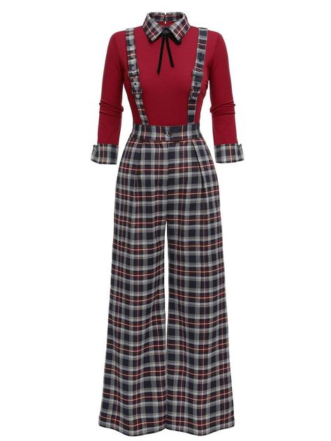 Retro Stage, Plaid Jumpsuit, Elegante Casual, Plaid Pants, Chic Vintage, Really Cute Outfits, Mode Vintage, Looks Vintage, Retro Outfits