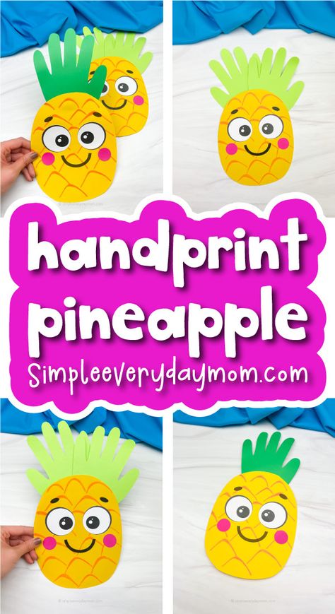 Pineapple Crafts For Toddlers, Pineapple Craft Preschool, Handprint Pineapple, Easy Paper Mache Recipe, Kids Diy Ideas, Luau Crafts, Easy Paper Mache, Pineapple Craft, Easy Summer Crafts For Kids