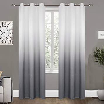 Amazon.com: WUBODTI Grey Ombre Semi Blackout Curtains 1 Panel of Grey Textured Faux Linen Semi Room Darkening Thermal Window Treatments Drapes and Curtains for Living Room Sliding Glass Door, 39" W x 106" L: Home & Kitchen Ombre Curtains, Shades Window, Quality Curtains, Curtains Living, Black Ombre, Rod Pocket Curtain Panels, Rod Pocket Curtains, Curtain Designs, Colorful Curtains