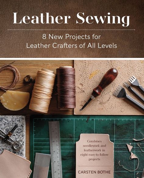 Leather Sewing : 8 New Projects for Leather Crafters of All Levels By Carsten Bothe Leatherworking is a craft that is becoming more and more popular and is a hobby that you can get started without making any big expenditure or investment. Besides, it is fun! You can make unique, durable, and sustainable leather products in your kitchen. In a follow-up to his previous book, Practical Leatherwork, hunter and professional outdoorsman Carsten Bothe guides you with richly illustrated step-by-step instructions through sewing techniques, preparing and manipulating the leather, and eight beginner, intermediate, and advanced leatherworking projects, including a leather barbecue apron, dice cup, book cover, canteen, and more. Learn techniques like the saddle stitch and baseball stitch and how to sew Leather Dye Diy, Leather Techniques, Butterfly Photography, Dice Cup, Baseball Stitch, Leather Engraving, Leather Sewing, Craft Images, Ancient Technology