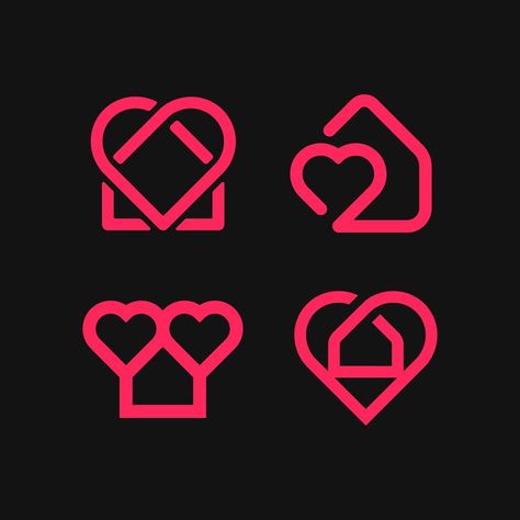 Heart + House Logo Airbnb Logo, House Logos, Heart House, Church Logo, Text Logo Design, Medical Symbols, Cleaning Logo, Love Logo, Logo Project