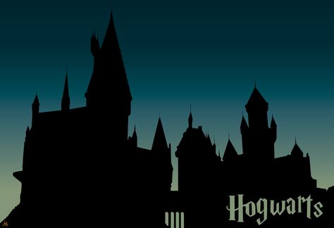 Hogwarts Castle by evisel Hogwarts Clipart, Hogwarts Outline, Hogwarts Painting, Hogwarts Castle Silhouette, Hogwarts Silhouette, Brother Plotter, Harry Potter Castle, Castle Silhouette, Harry Potter Art Drawings