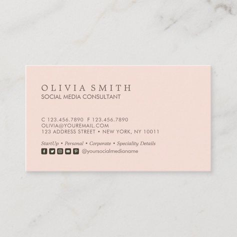 Stationary Minimalist, Minimalist Stationary, Media Business Card, Social Media Business Cards, Social Media Consultant, Minimalist Business Cards, Social Media Business, Corporate Identity, Business Card Template