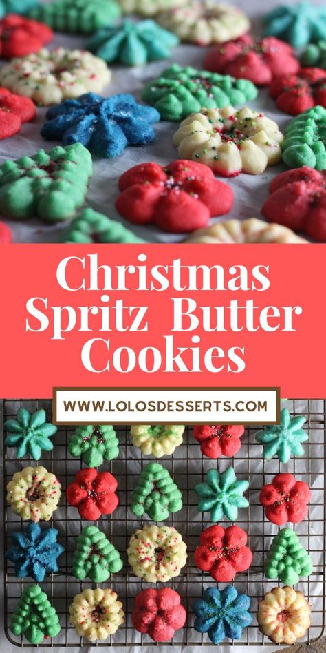 Spritz Cookies Christmas, Best Spritz Cookie Recipe, Christmas Spritz, Butter Spritz Cookies, Christmas Spritz Cookies, Spritz Cookie, Spritz Cookie Recipe, Cookie Maker, Spritz Cookies