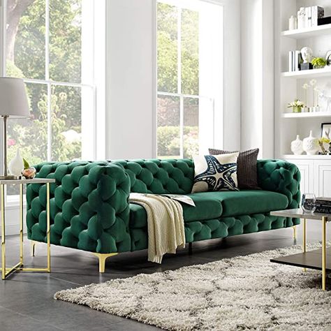 Chester Sofa, Chesterfield Sofa Living Room, Modern Chesterfield Sofa, Sala Vintage, Luxury Sofa Bed, Velvet Sofa Set, Green Bedroom Design, Sage Green Bedroom, Living Room Sofa Design