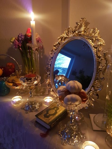 My beautiful #7sin for the year #1397 #aroosi #eyd #haftsin #haftseen #norooz #nowruz #iranian Nowruz Aesthetic, Norooz Design, Nowruz Table, Haft Sin, Haft Seen, 7 Sins, Witchy Things, Cute Gif, Iran