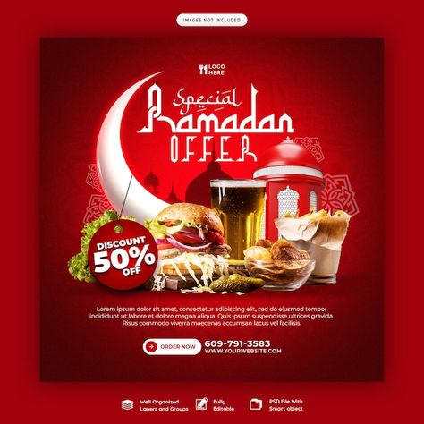 Free PSD special ramadan kareem food men... | Free Psd #Freepik #freepsd Food Menu Design, Bagan, Social Media Banner, Ramadan Kareem, Instagram Post Template, Menu Design, Food Menu, Post Templates, Free Psd