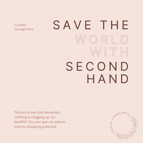 🤎Did you know that discarded clothing is clogging up our landfills? The amount of clothing being sent to landfills is increasing due to fast fashion, where items are produced quickly and cheaply, but are not meant to last. This leads to items being discarded more quickly, which adds to the amount of clothing in landfills. . 🤎Do your part to reduce that by shopping preloved. . #consignment #shoplocal #resale #shopsmall #fashion #consignmentboutique #consignmentshop #style #ootd Online Thrift Store Ideas, Preloved Fashion, Shop Banner Design, Boutique Names, Blue Monkey, Preloved Clothes, Consignment Boutique, Hacks Clothes, Second Hand Stores