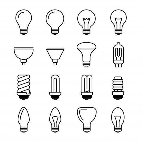 Lamp Doodle, Light Bulb Illustration, Bulb Packaging, Pc Logo, Bulb Vector, Christmas Lights Clipart, Light Bulb Logo, Light Bulb Drawing, Light Bulb Art