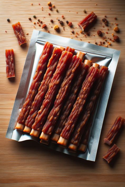 Snack better with these delectable pork stick recipes. Easy to make and even easier to devour, they're sure to be a hit at your next gathering. Meat Sticks Recipe, Snack Sticks Recipe, Diy Beef Sticks, Honey Bbq Venison Snack Sticks, Pork On A Stick, Beef Snack Stick Recipe, Snack Stick Recipe, Beef Sticks, Snack Sticks