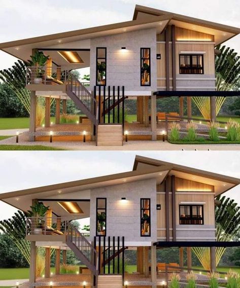 Elevated House Design, Stilt House Plans, Barndominium Home, Thai House Design, Stilt Home, Elevated House, Modern Tropical House, Tropical House Design, Bamboo House Design