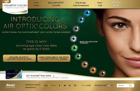 Awesome new colored contacts that just appeared on the market. Same comfort as the Air Optix Aqua, but with both vibrant and soft colors to match your daily style. Air Optix, Sterling Grey, Stunning Eyes, Contact Lens, Contact Lenses Colored, Color Care, Colored Contacts, Daily Style, Awesome Stuff