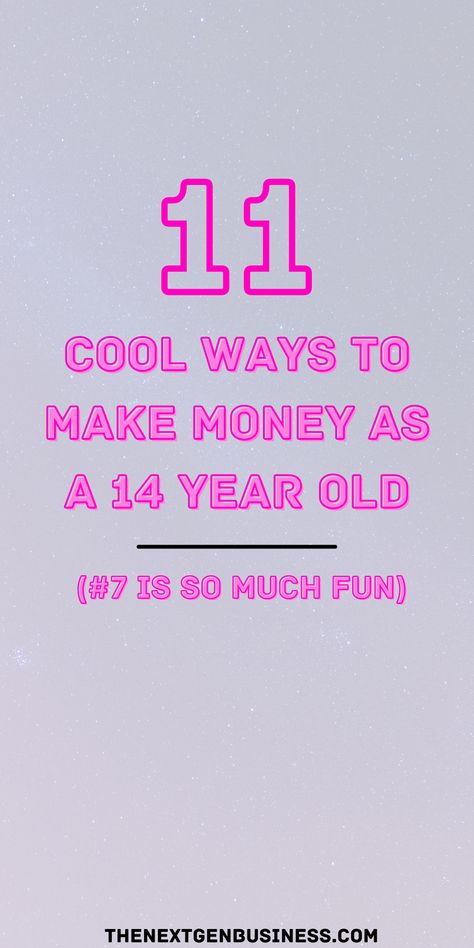 Do you want ideas on how to make money as a 14 year old fast? This post is full of ideas (you probably never thought of!) to make money for kids and teenagers along with the best tips to make money. Some of these teen jobs can be done at home or online while some require them to go out. Check them out! With the rise of the online world, there's plenty of things a teenager can today do to make extra income. Things To Spend Money On, Things To Do For Money At 13, Best Ways To Make Money At 13, How To Make Money As A 13 Yo Girl, How To Make Money As A 11 Year, Ways To Earn Money At 12, How To Get Rich At 13, How To Save Money For Teens Life Hacks, How To Make Money Fast As A Teen