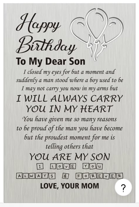 Son's Birthday Wishes From Mom, Happy Birthday Dear Son, Happy Birthday Son Wishes, Love My Son Quotes, Son Birthday Card, Son Quotes From Mom, Son Birthday Quotes, Birthday Verses, Birthday Prayer