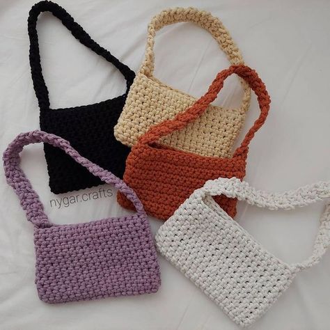 Modern Haken, Tote Crochet, Tas Bahu, Crochet Shoulder Bags, Mode Crochet, Crochet Pouch, Crochet Clutch, Crochet Handbags Patterns, Haken Baby