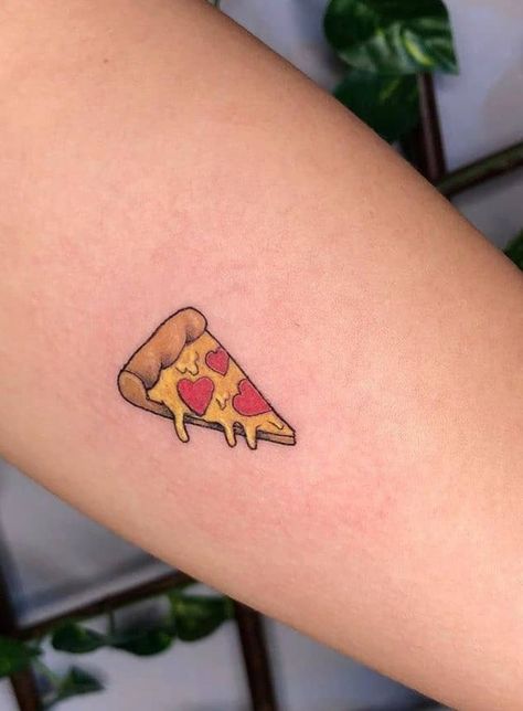 Tattoo Ideas Pen, Pizza Slice Tattoo, Pikachu Tattoo Design, Food Tattoo, Pizza Tattoo, Pikachu Tattoo, Food Tattoos, Knee Tattoo, Tattoo Cover-up