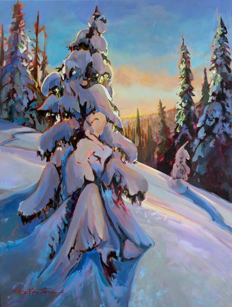 Artist Stephanie Gauvin - Canadian Landscape Painter Snow Painting Acrylic Winter Scenes, Snow Painting, Canadian Painters, Acrylic Landscape, Bird Canvas, Amazing Artwork, Art Calendar, Landscape Art Painting, In The Spotlight