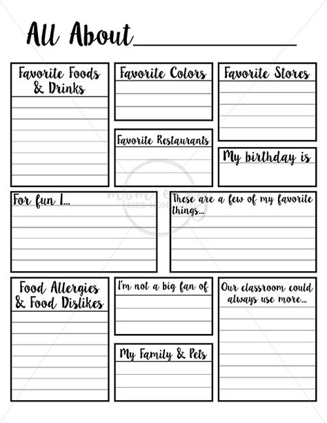 Give Your Child's Teacher a Gift they Want this Year - About the Teacher All About Me For Teachers Free Printable, Getting To Know Teacher Printable, Teacher Preference Sheet, Free About Me Printables, What I Want My Teacher To Know About Me, About Teacher Printable, Get To Know Staff Questionnaire, Get To Know Me Free Printable, Get To Know The Teacher Template