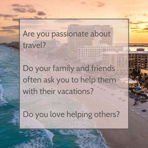 Ever dreamt of turning your passion for travel into a fulfilling career? 🌍✈️ Becoming a travel agent might be the perfect path for you! As a travel agent with Imagine Travel, you’ll help others plan their dream vacations while exploring new destinations yourself. You get the freedom to create your own schedule, the opportunity to work from anywhere, and endless adventures, it’s more than just a job—it’s a lifestyle. Want to know more? Drop a ✈️ and we’ll send you a link! ‌ #travelindustr... Become A Travel Agent, Fulfilling Career, Work From Anywhere, Free Vacations, Hiring Now, Travel Industry, Help Others, All Inclusive Resorts, The Freedom