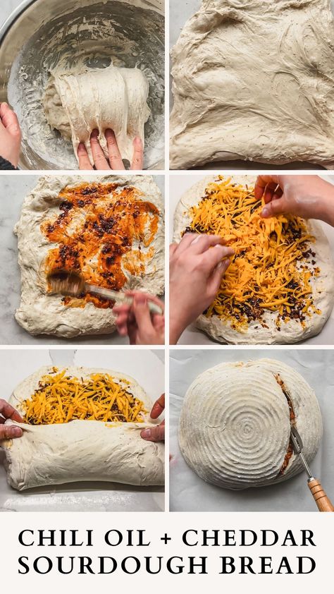 Steps to make Chili oil and cheddar cheese sourdough bread Cheese Sourdough Bread, Cheese Sourdough, Kimchi Rice, Best Homemade Bread Recipe, Classic Chili, Sourdough Loaf, Bread Lame, Protein Bread, Hot Honey