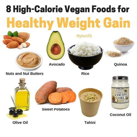 8 High-Calorie Vegan Foods for Healthy Weight Gain - 🥜Nuts and Nut Butters. Nuts are a great source of protein, healthy fats and calories,… Recipes For Weight Gain, Vegan Weight Gain, Healthy Weight Gain Foods, Vegan Protein Recipes, Weight Gain Diet, Desserts Keto, High Protein Vegan Recipes, Weight Gain Meals, High Calorie