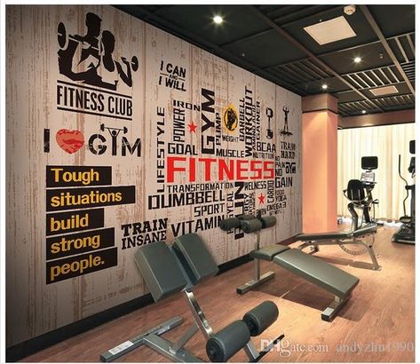 3D Wall Murals Wallpaper Custom Picture Mural Wall Sports Gymnasium Large 3D Living Room Wallpaper 3D Mural Wallpaper Images To Wallpaper Images Wallpaper From Andyzhu1990, $10.97| DHgate.Com Personality Wallpaper, Gym Design Interior, Gym Wall Decor, Gym Fitness Motivation, Gym Wallpaper, Gym Room At Home, Gym Interior, Large Mural, Home Gym Design