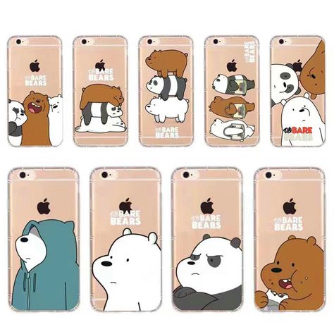 Cute Cartoon Animation Phone Case For iphone 7plus 6plus 5s We Bare Bears Grizzly & Panda & Ice Bear Thicken Soft TPU Back Cover We Bear Bears Phone Case, We Bare Bears Phone Case, We Are Bears, Bff Phone Cases, We Bear Bears, Phone Case Diy Paint, Beautiful Iphone Case, Diy Phone Case Design, Bear Bears